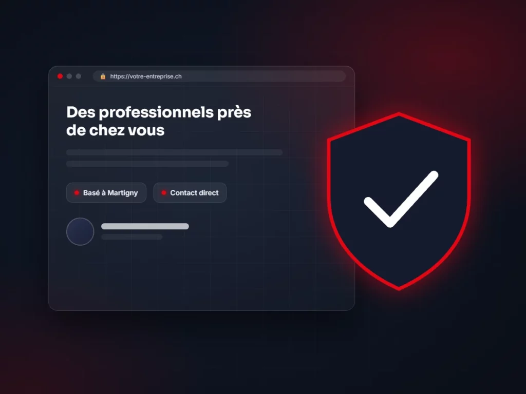 Site web sécurisé en HTTPS avec bouclier de confiance, entreprise à Martigny