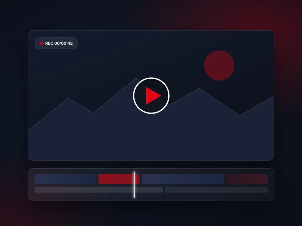 Illustration d’un tournage vidéo et de son montage pour un site web